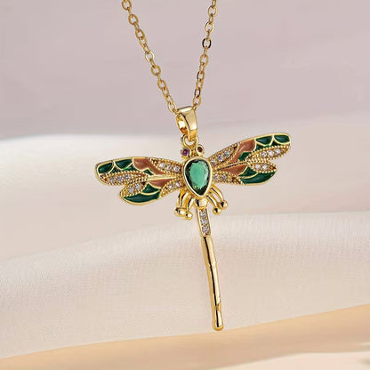 Collana Eleganza Libellula Smeraldo