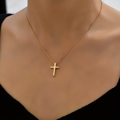 Collana croce placcata oro