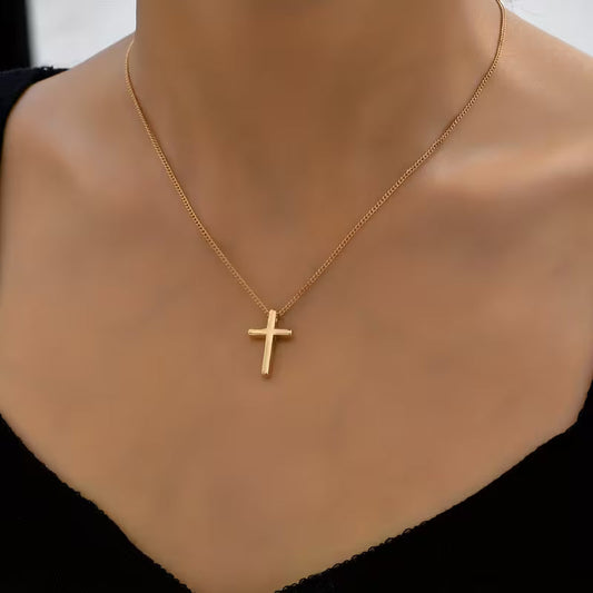 Collana croce placcata oro