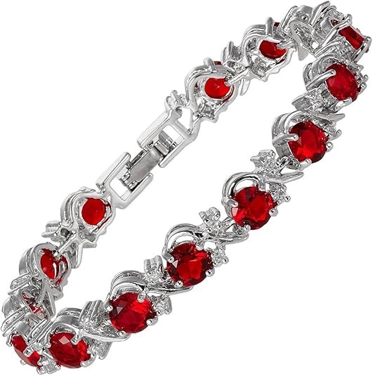 Bracciale tennis Ruby Vine | Oro bianco