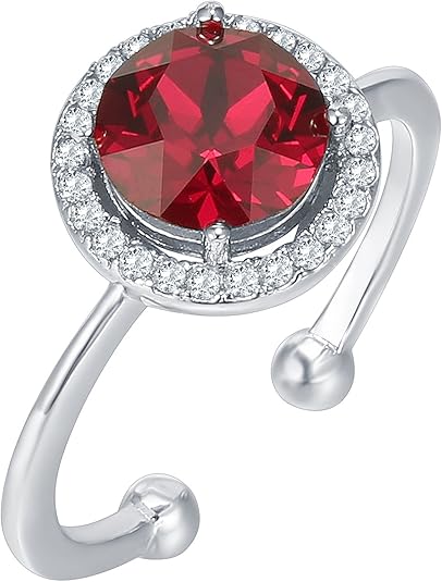 Anello promessa Crimson Glow con rubino | Oro bianco