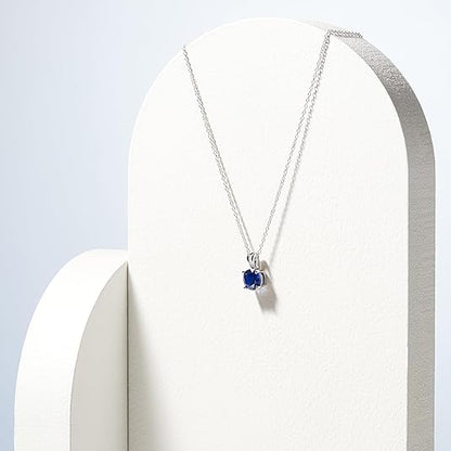 Collana di zaffiro taglio tondo | Oro bianco