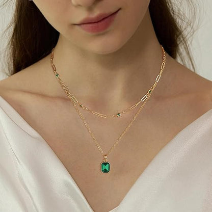 Collana con ciondolo trifoglio smeraldo | Oro