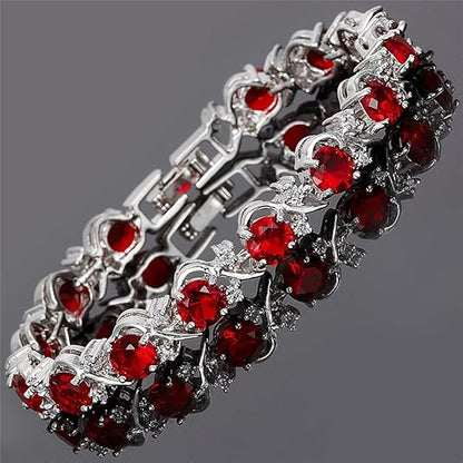 Bracciale tennis Ruby Vine | Oro bianco