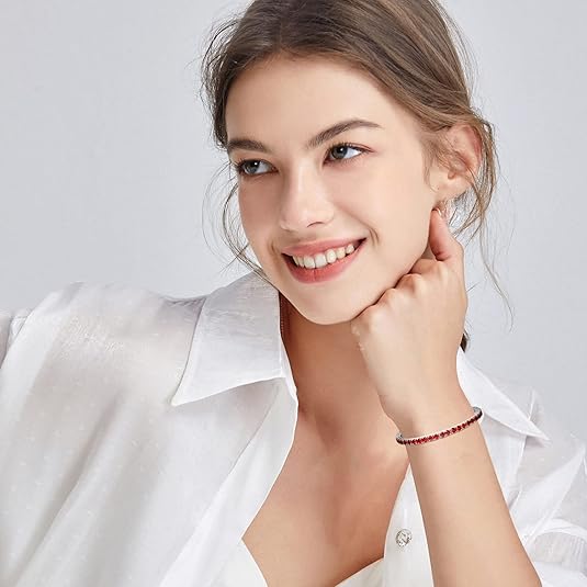 Bracciale tennis rubino | Oro bianco