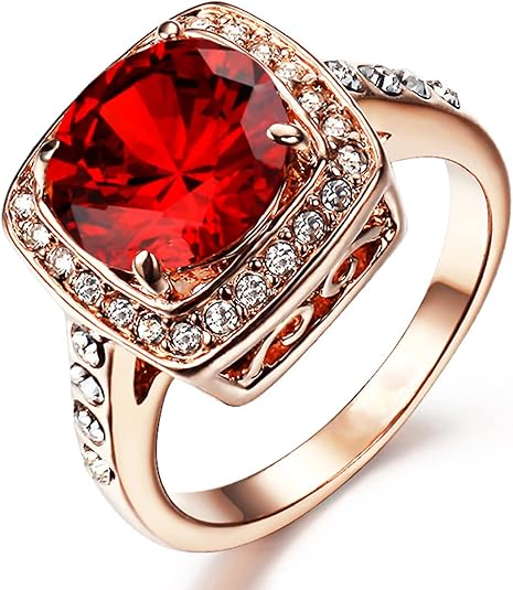 Anello alone vistoso rubino | Oro rosa