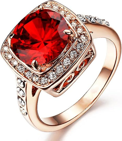 Anello alone vistoso rubino | Oro rosa