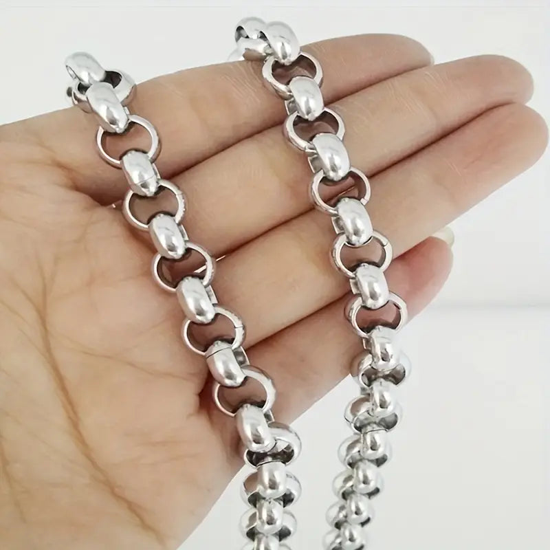 Collana Elegante a Catena in Acciaio Inossidabile Unisex Fatto a Mano