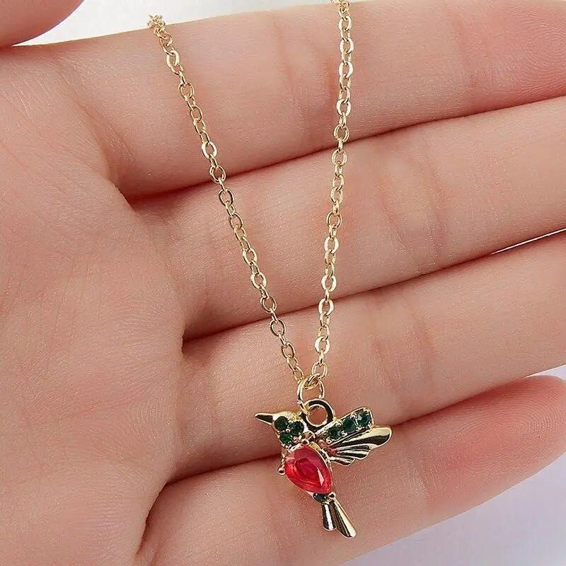 Collana Colibrì con Smalto e Biossido di Zirconio