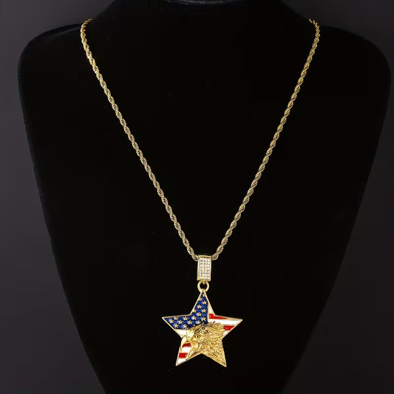 Collana con Ciondolo Stella Cimelio della Libertà Celeste