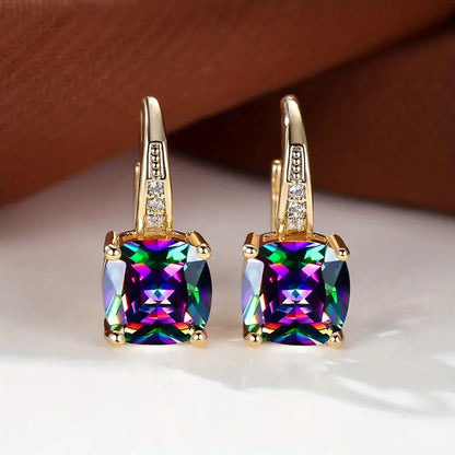 Orecchini cerchietto pietra Mystic Sapphire | Oro
