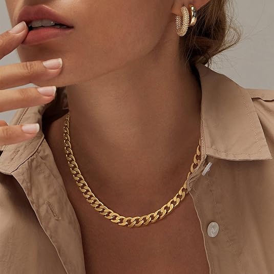 Collana Spessa con Maglie Cubane | Dorato