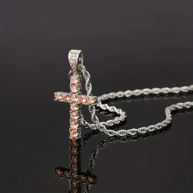 Collana con Ciondolo Croce Iced Chics Hip Hop