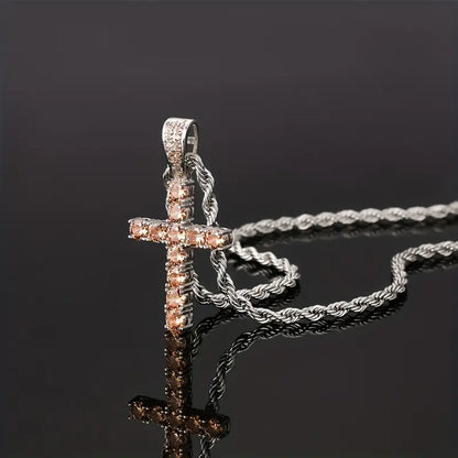 Collana con Ciondolo Croce Iced Chics Hip Hop