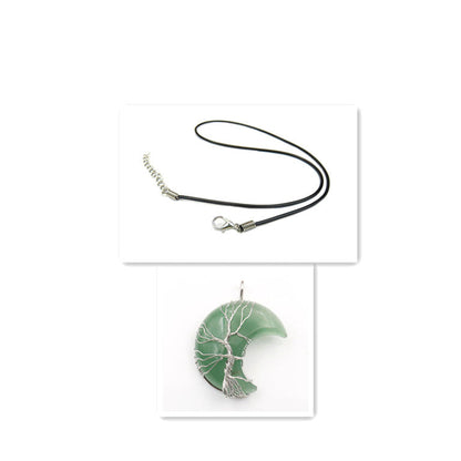 Collana Accessorio con Ciondolo Albero della Vita Cristallo di Luna