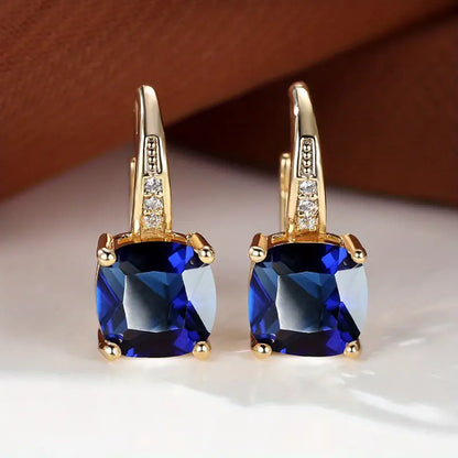 Orecchini cerchietto pietra Mystic Sapphire | Oro