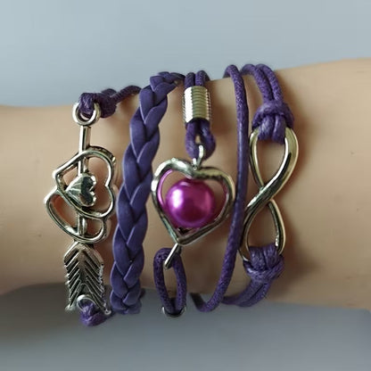 Bracciale arco di Cupido con cuore multicolore