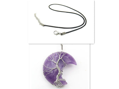 Collana Accessorio con Ciondolo Albero della Vita Cristallo di Luna
