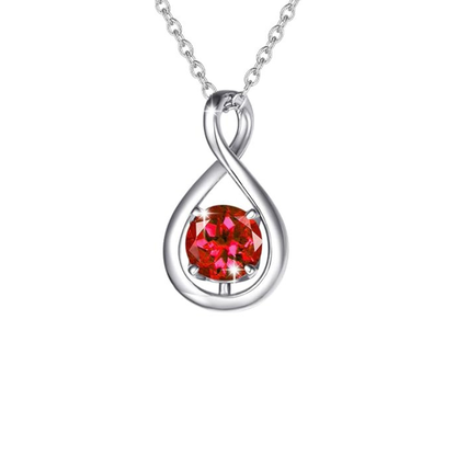 Collana con ciondolo Ruby Infinity | Oro bianco