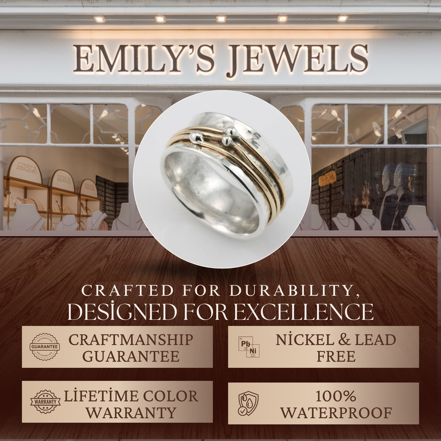 Elena - Anello vintage placcato oro