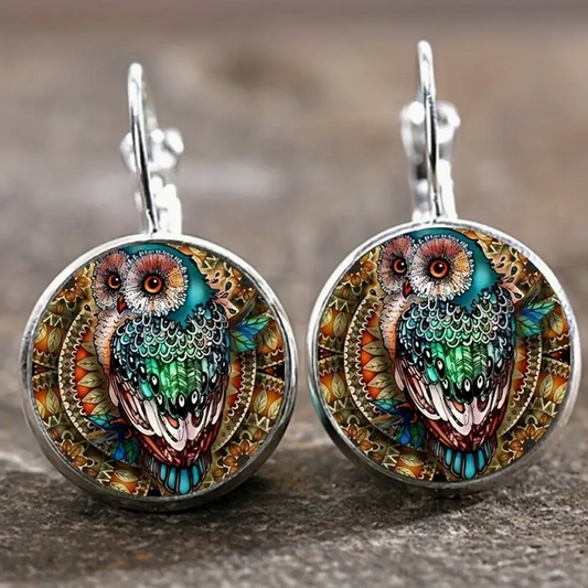 Orecchino con Gufo in Argento Vintage