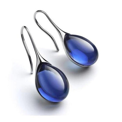 Orecchini goccia cristallo in oro e argento