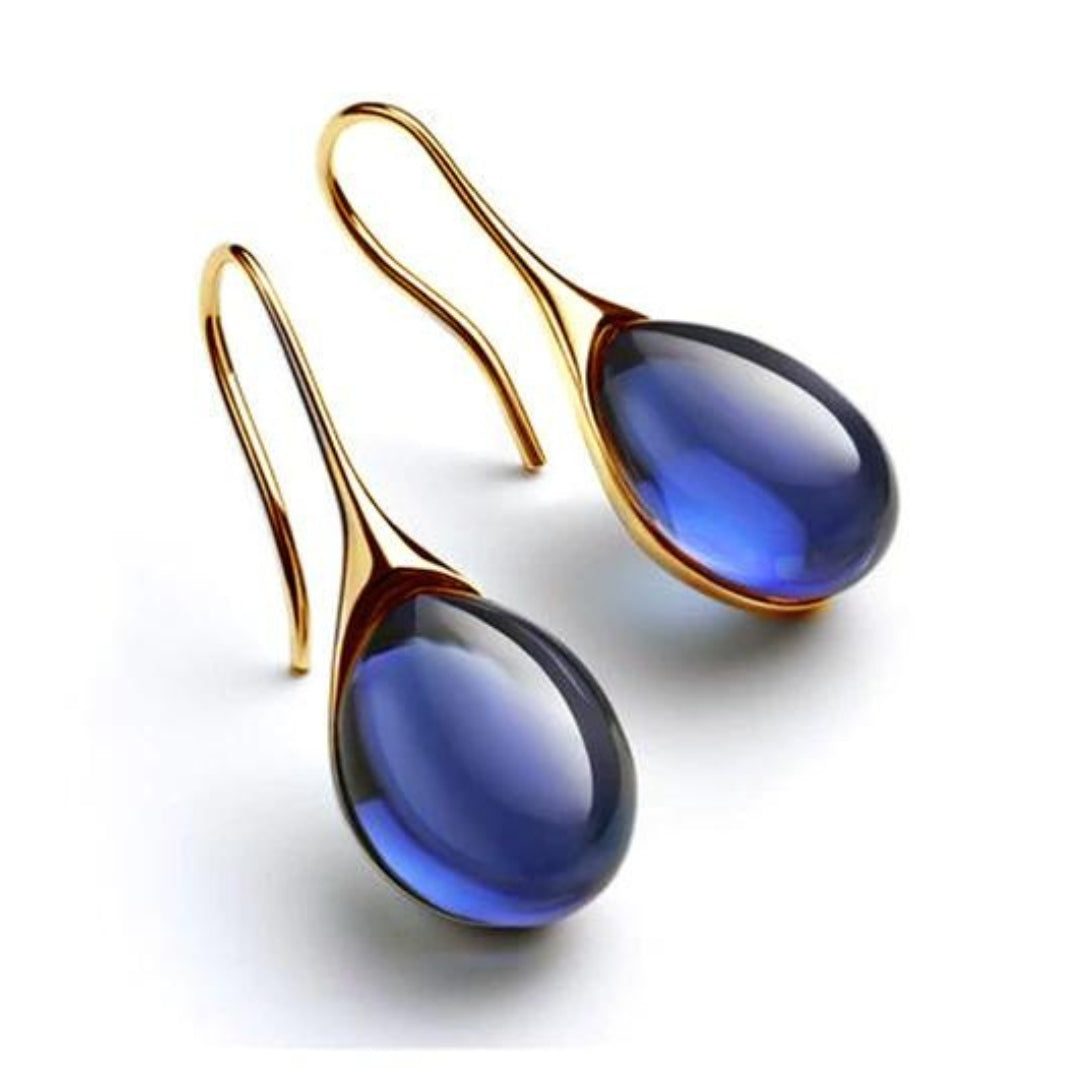 Orecchini goccia cristallo in oro e argento