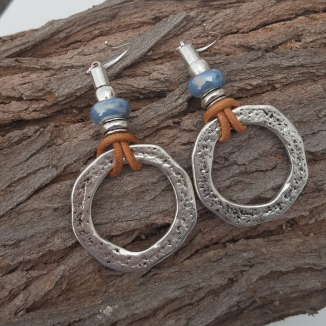 Orecchini Vintage Boho Cerchio Argento