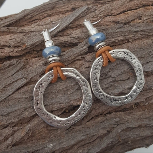 Orecchini Vintage Boho Cerchio Argento