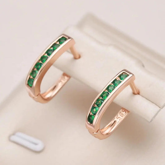 Orecchini in oro con diamante smeraldo