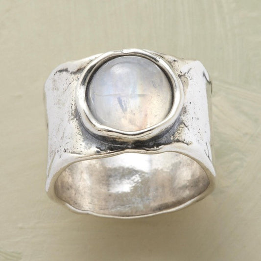 Anello Boho con pietra di luna