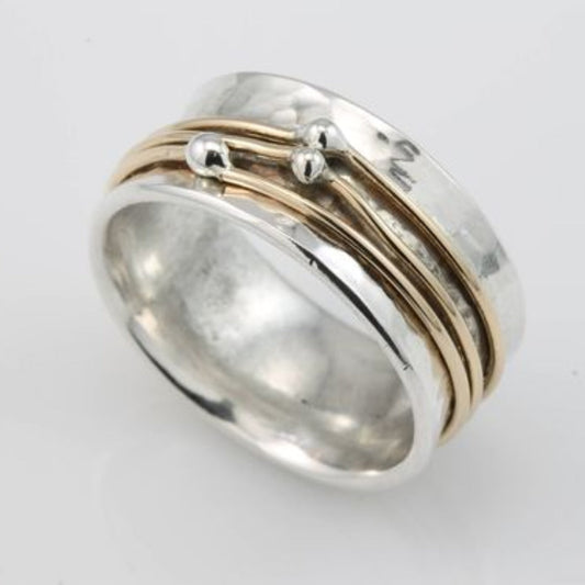 Anello Vintage Argento con Strati Dorati