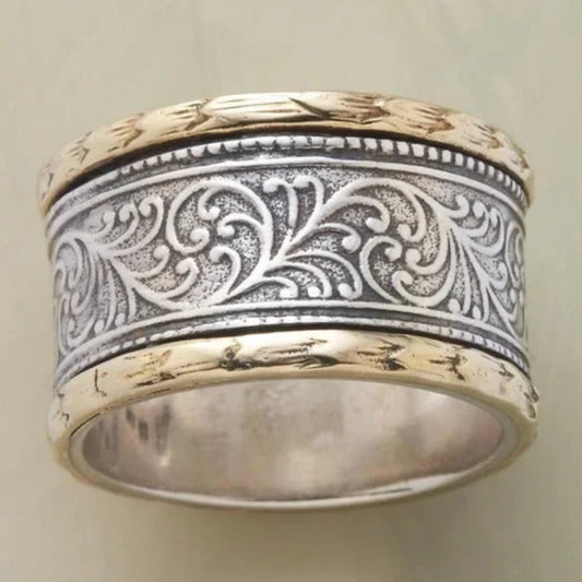 Anello Dorato e Argentato Vintage
