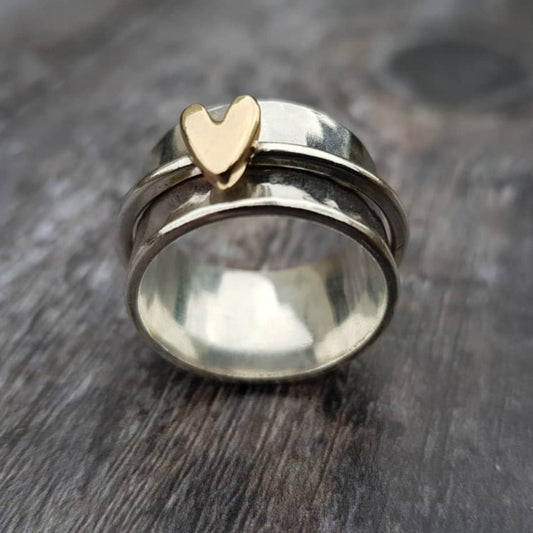 Alma - Anello cuore placcato oro