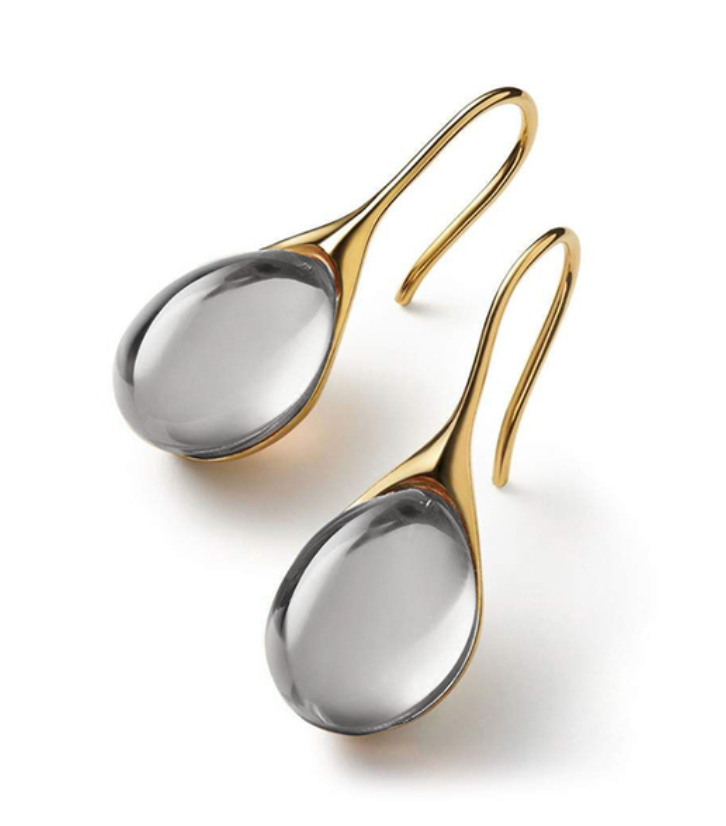 Orecchini goccia cristallo in oro e argento