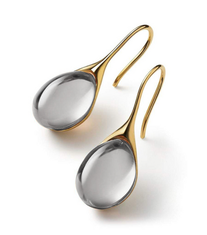 Orecchini goccia cristallo in oro e argento