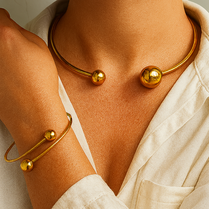 Set Collana e Bracciale Minimalist Glow | Dorato
