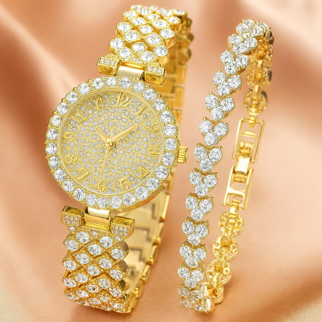 Set Orologio e Bracciale Luxe Radiance | Dorato