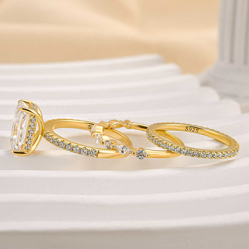 Set di 3 anelli nuziali Jaily | Oro bianco