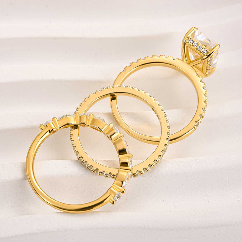 Set di 3 anelli nuziali Jaily | Oro bianco