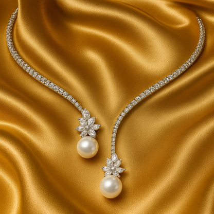 Collana Elegante di Perle in Argento
