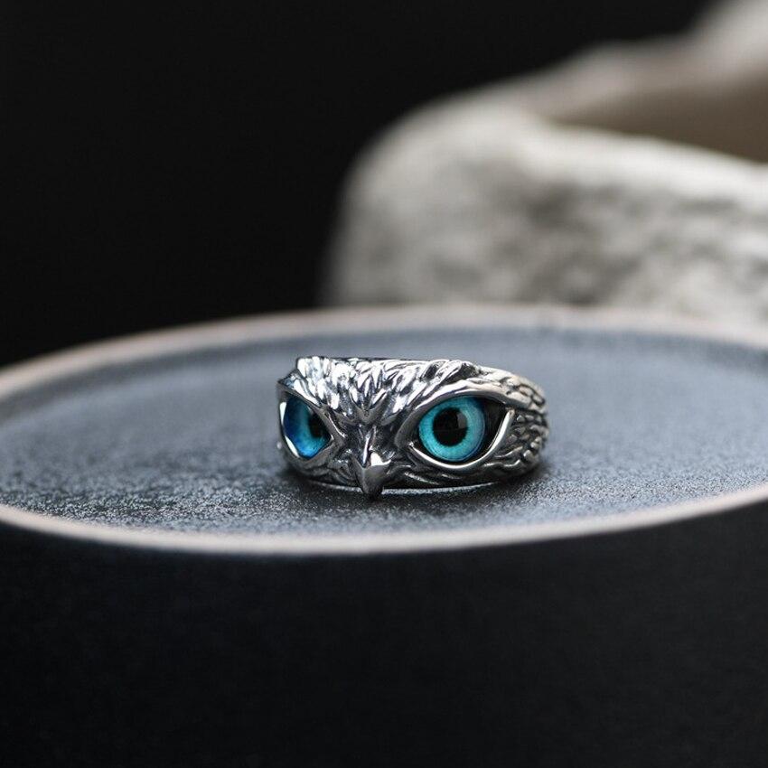 Anello regolabile civetta della fortuna in argento e opale