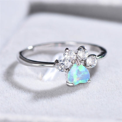 Anello opale e zirconi