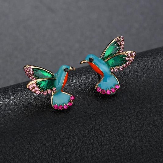 Orecchini colibrì di cristallo