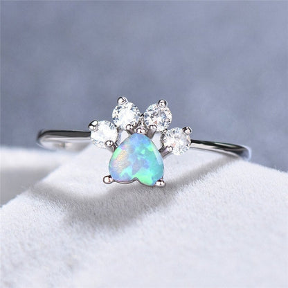 Anello opale e zirconi
