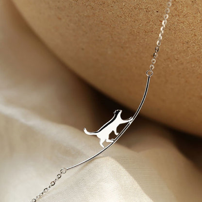 Collana Gatto Arrampicatore in Argento