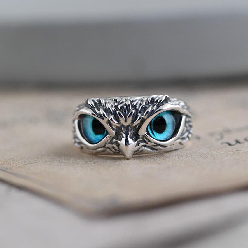 Anello regolabile civetta della fortuna in argento e opale