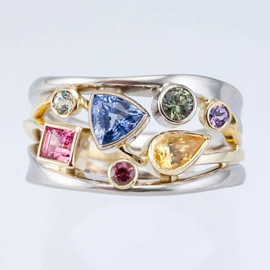 Anello Vintage Zirconia Colorata