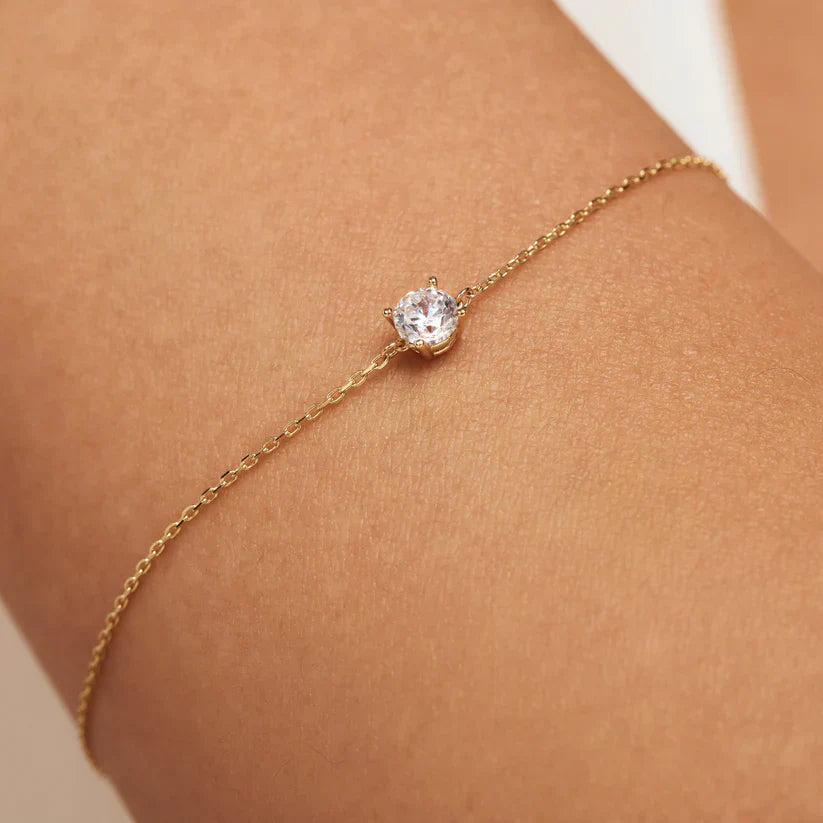 Bracciale con Pietra di Moissanite Cléa | Dorato