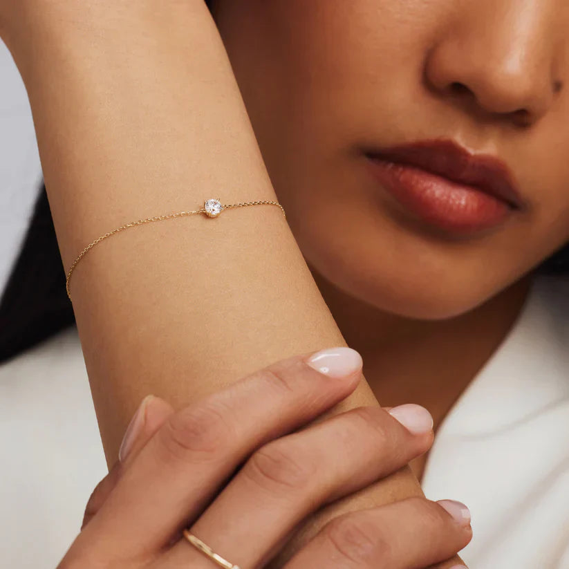 Bracciale con Pietra di Moissanite Cléa | Dorato